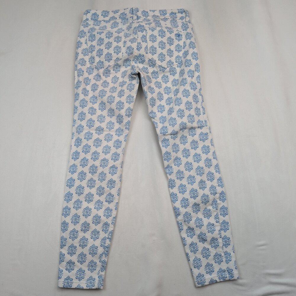 Vineyard Vines Blue Tile Print Skinny Jeans Women's Size 4 - Picture 3 of 12